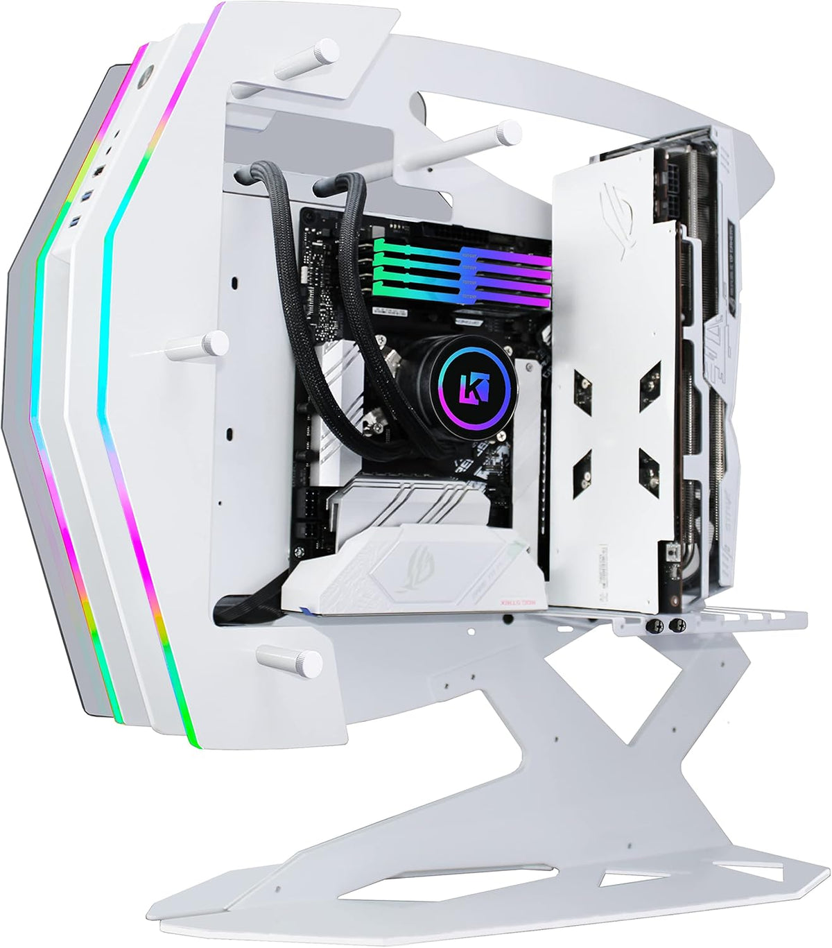 ATX Tower Tempered Glass Gaming Computer Case with 2 RGB Light Boards D952