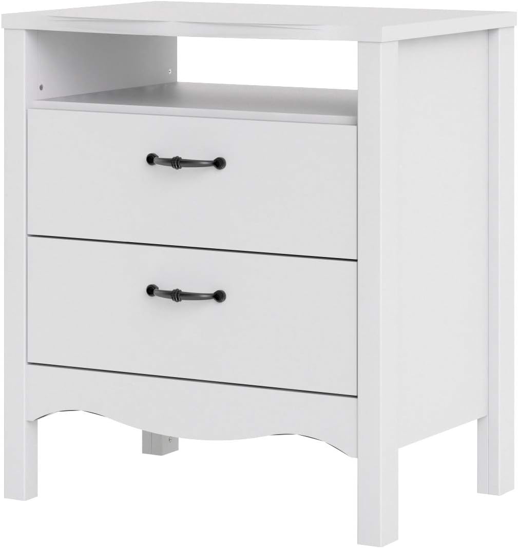 White 2 Drawer Nightstand A275