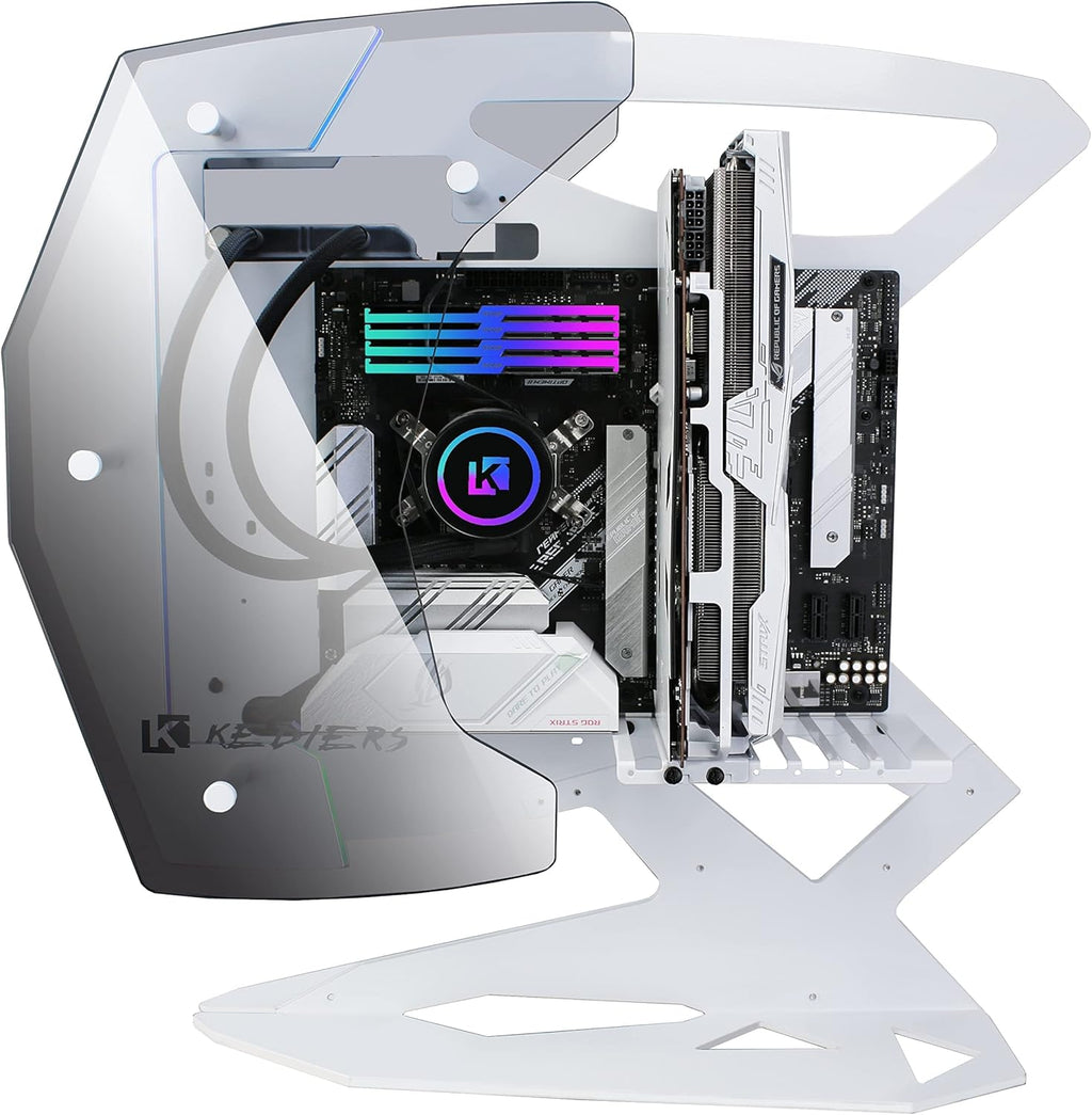 ATX Tower Tempered Glass Gaming Computer Case with 2 RGB Light Boards D952