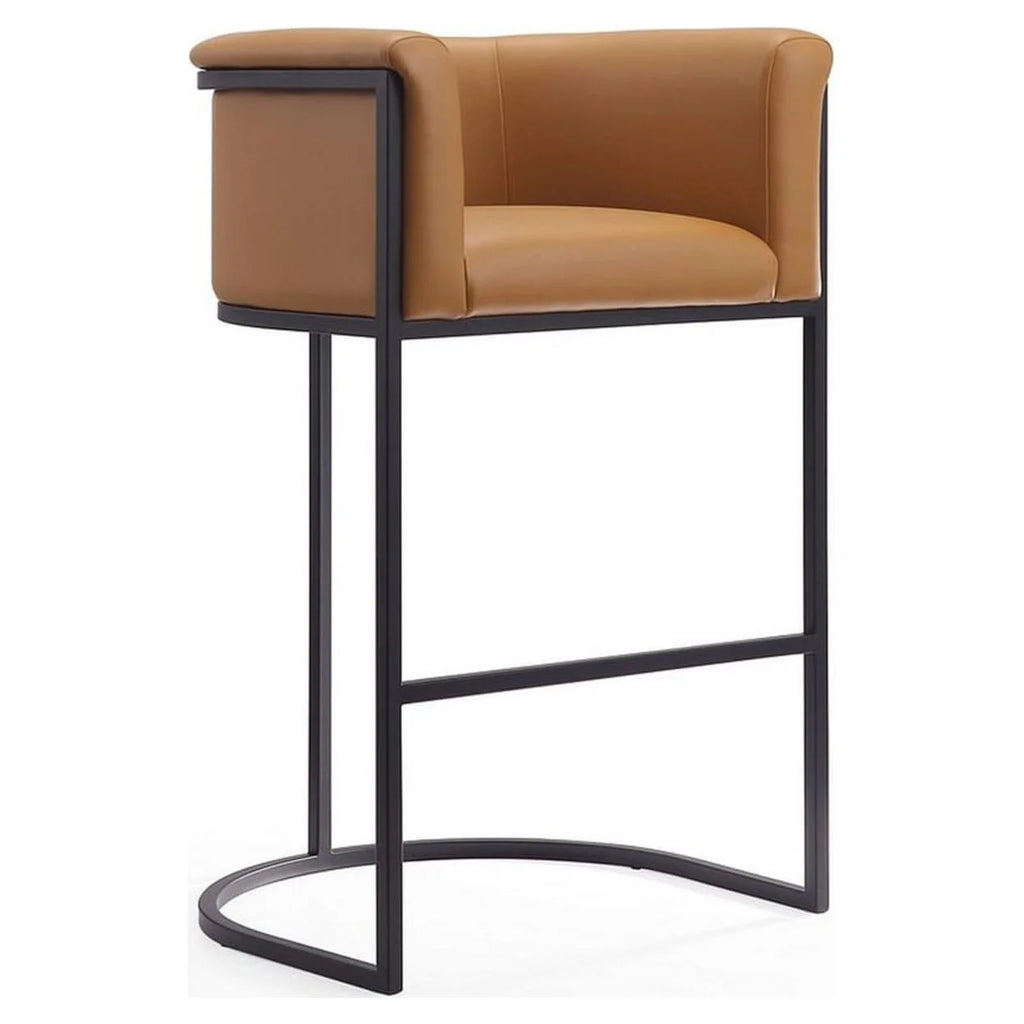 Camel and Black Metal Barstool Set of 2 H493649