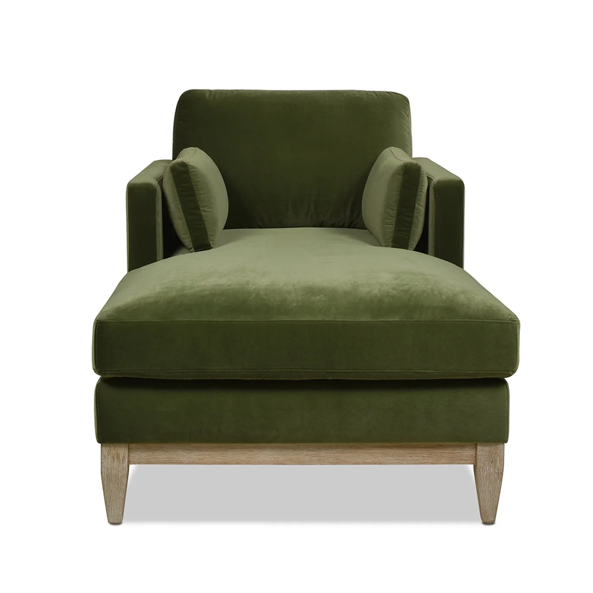 Olive Green Performance Velvet Chaise Lounge Chair J27415