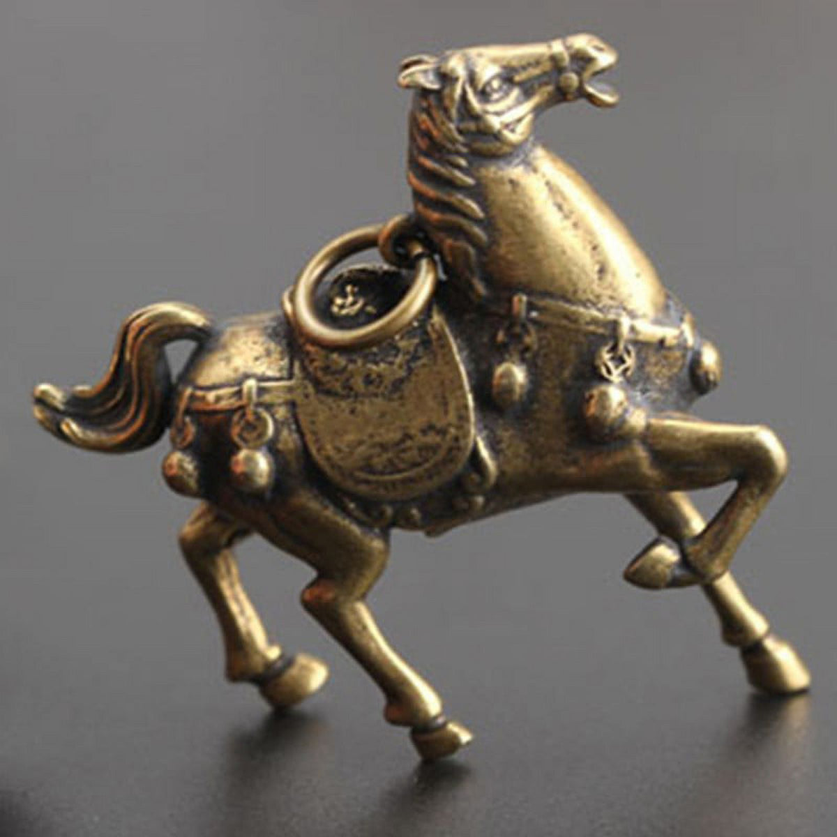 Solid Copper Race Horse Miniature Figurines Desk Decor Ornament Handmade Crafts X248411