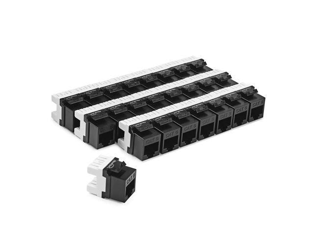 24-Port Cat6 UTP Patch Panel 1U with Keystones, RJ45 Ethernet, Black R79652