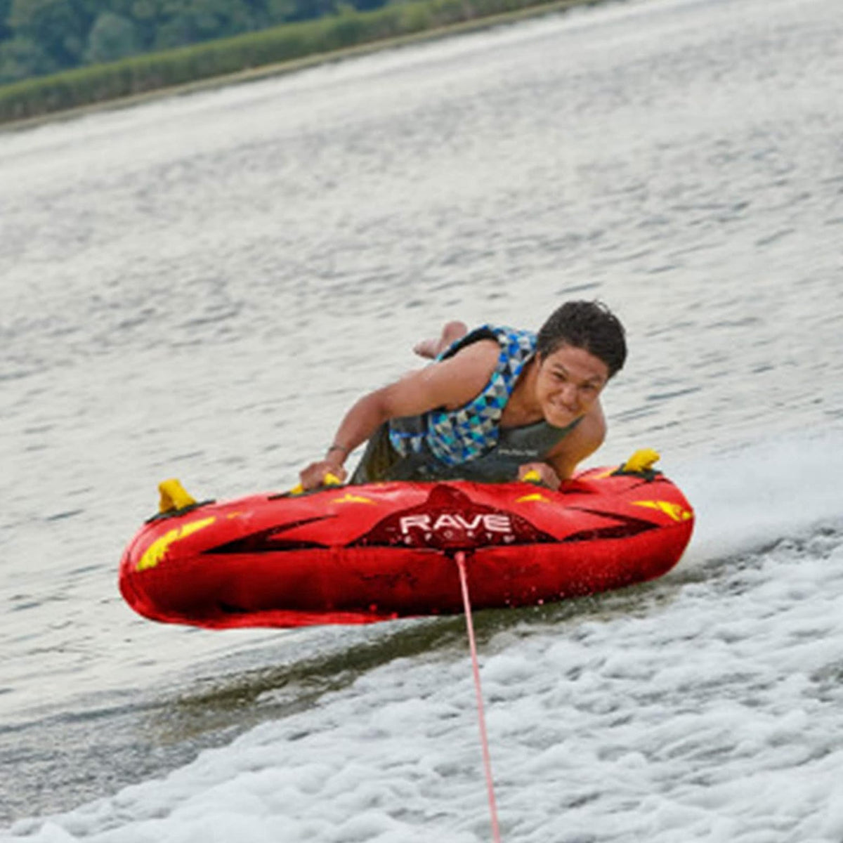 Red Nylon Inflatable Towable Float with Foam Handles U140