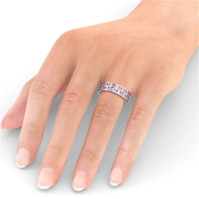 14K White Gold Eternity Band P4121