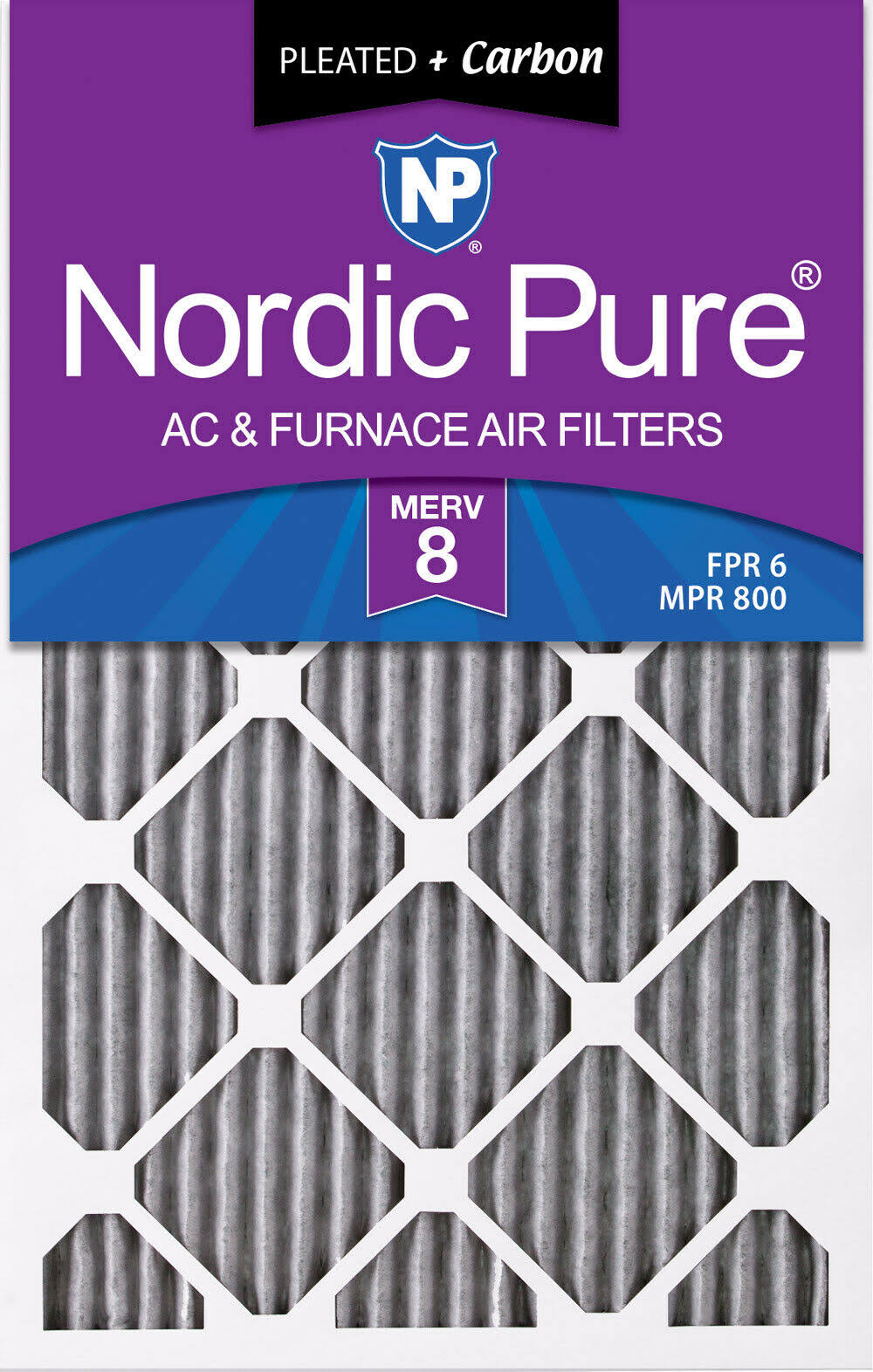 14x30x1 MERV 8 Pleated Carbon Furnace Air Filters 6 Pack S9923
