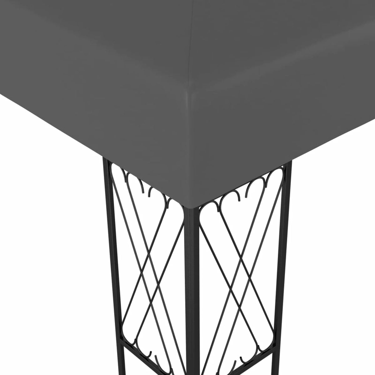 Party Tent Outdoor Gazebo Steel Frame Fabric Sunshade Shelter Canopy Anthracite 9.8ft x 9.8ft x 8.5ft B39221