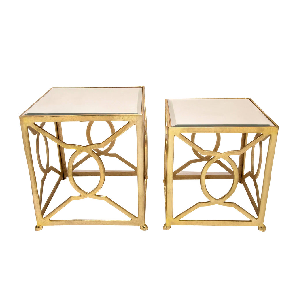 Gold Square Metal Side Tables B3621