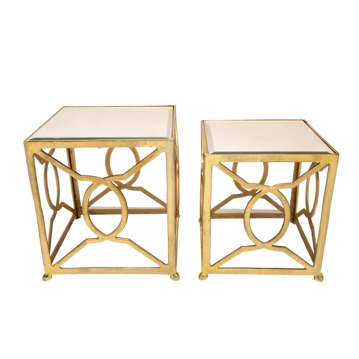 Gold Square Metal Side Tables B3621
