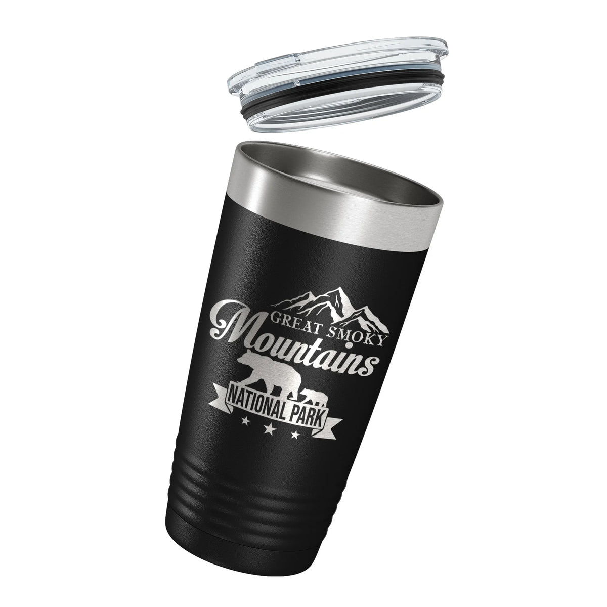 Black Insulated Laser Engraved Travel Mug 20 oz D73143