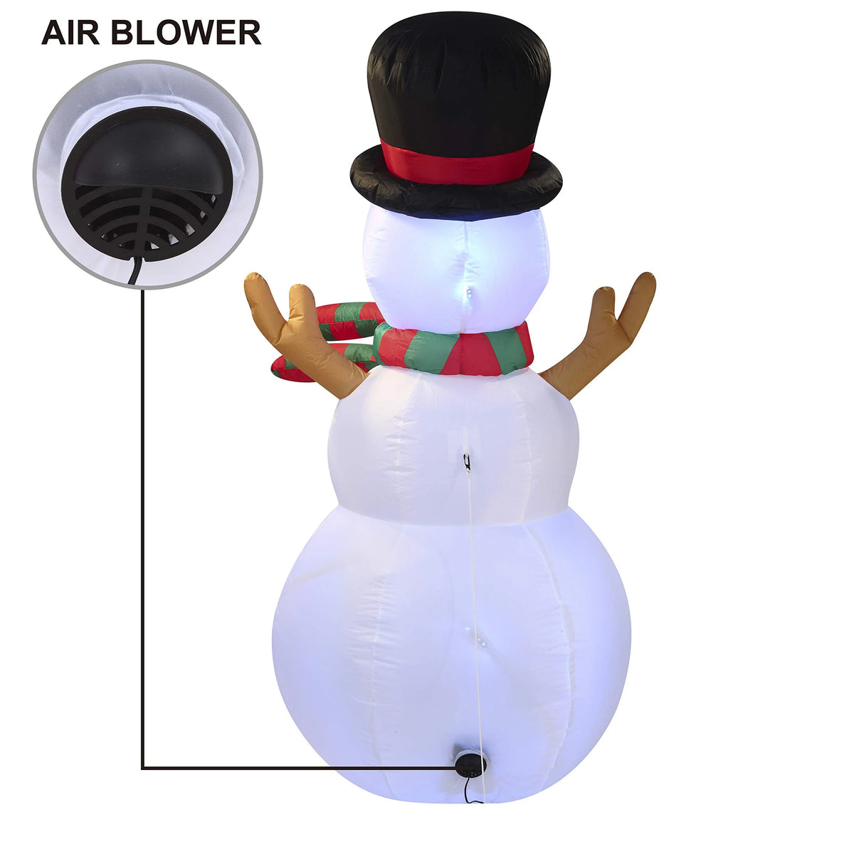 6 ft Tall Christmas Inflatable Snowman with Build-in LEDs V1322
