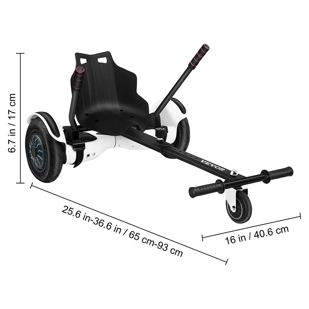 Hoverboard Go Kart Seat Attachment for 6.5" 8" 10" Self Balancing Scooter V78172