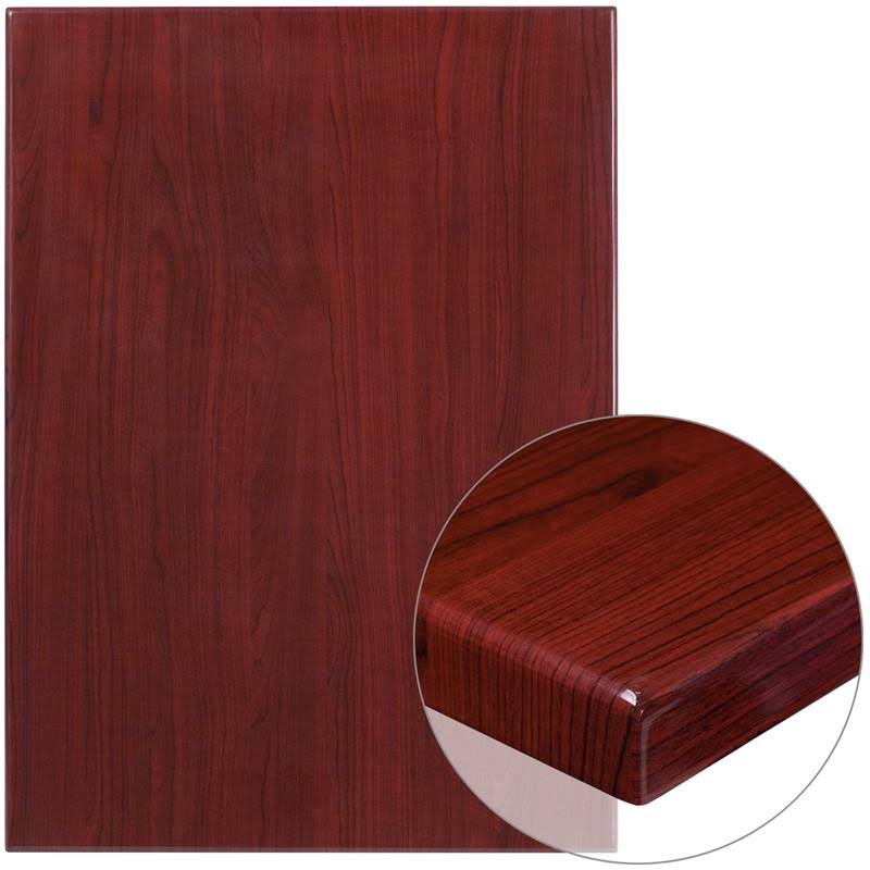 Rectangular High-Gloss Walnut Resin Table Top X942