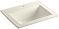 Biscuit Drop-in Bathroom Sink with Single Faucet Hole H34655