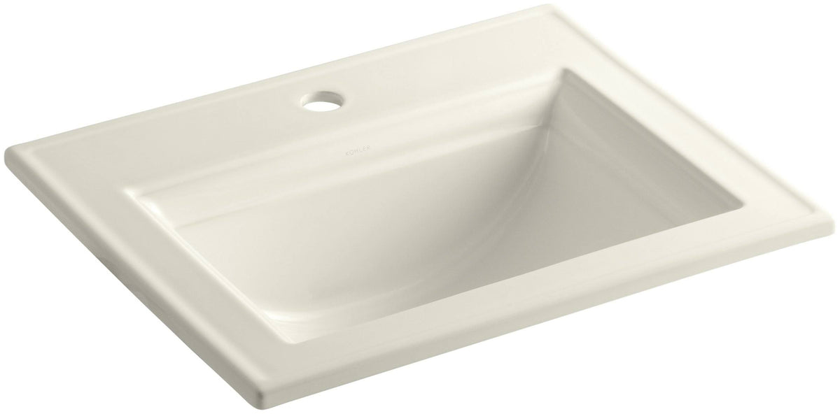 Biscuit Drop-in Bathroom Sink with Single Faucet Hole H34655