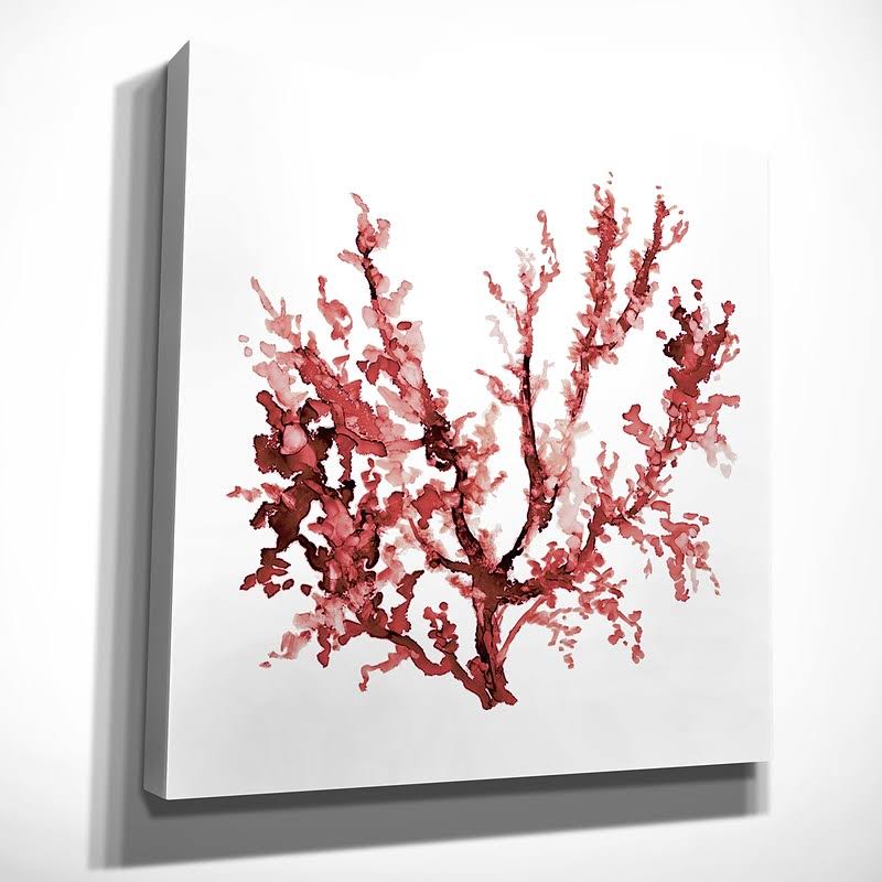 Red Oil Painting Print on Wrapped Canvas X9574