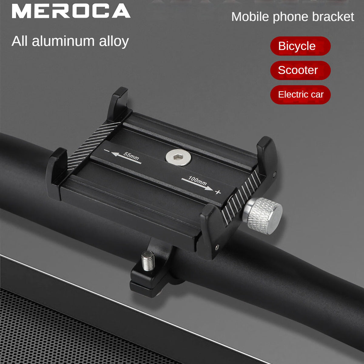 Black Metal Mobile Phone Holder for Motorcycle Scooter S146640