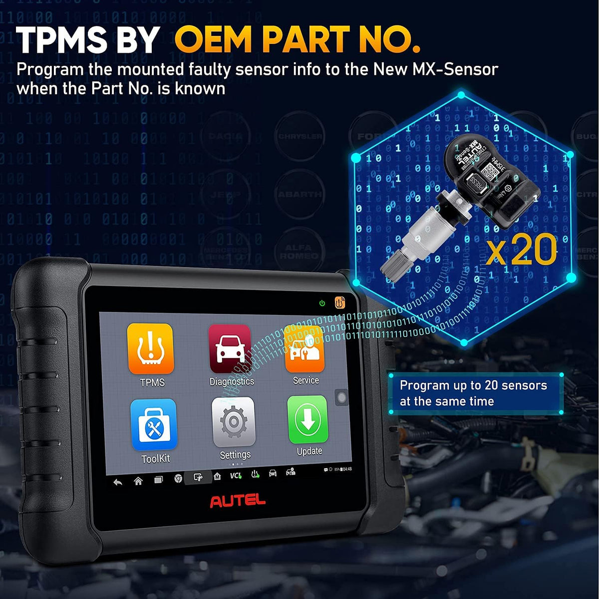TPMS Programming Scan Tool with 4PCS 315MHZ & 4PCS 433MHZ MX-Sensors S7314