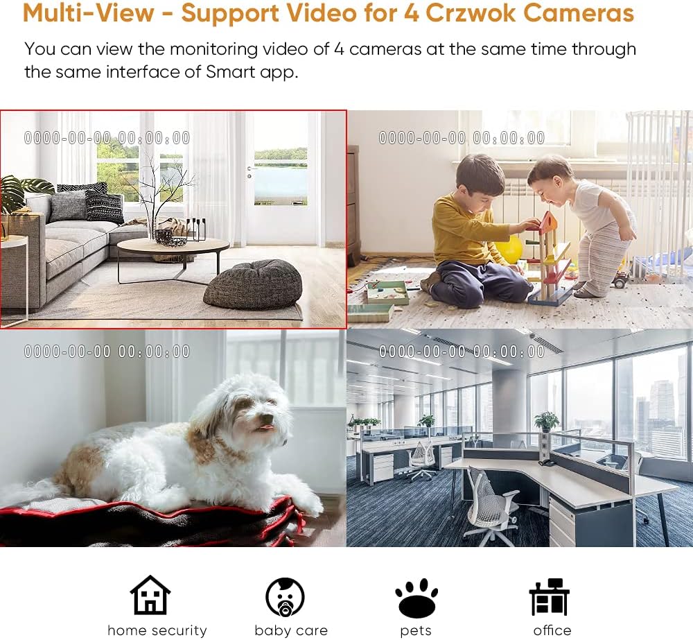 2 Pack 1080P Indoor Security Camera with Night Vision and 2-Way Audio W81649