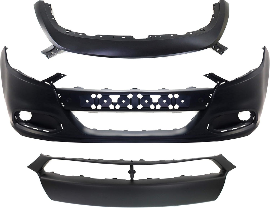 Front Bumper Cover with Bumper Molding, Set of 3 P8767
