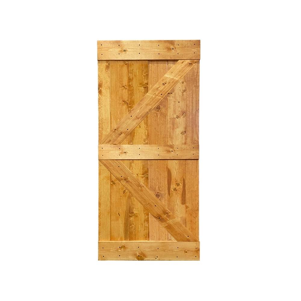 Sage Green Stained Solid Pine Wood Interior Sliding Barn Door Slab R564