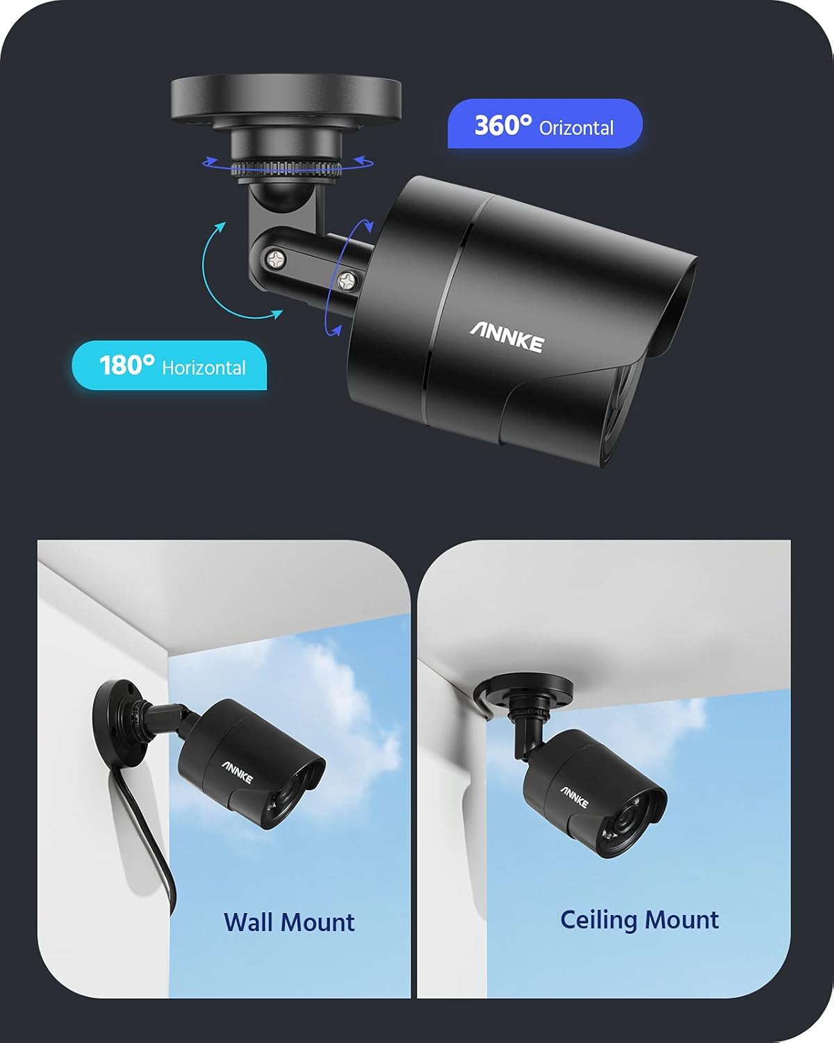 1080p Security Camera Bullet Wired Camera IP66 Weatherproof Analog Surveillance Camera P7748