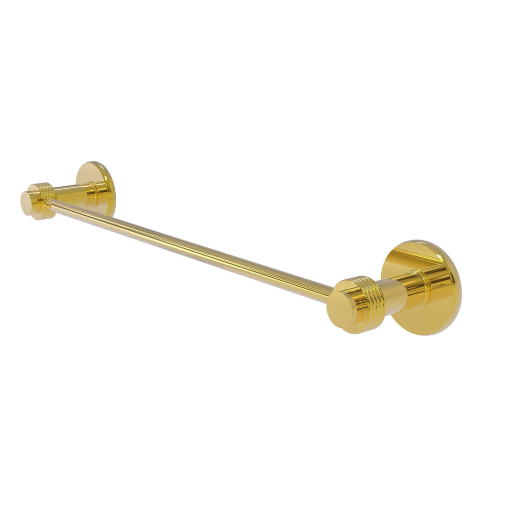 24 in. Towel Bar with Groovy Accent Unlacquered Brass K8891