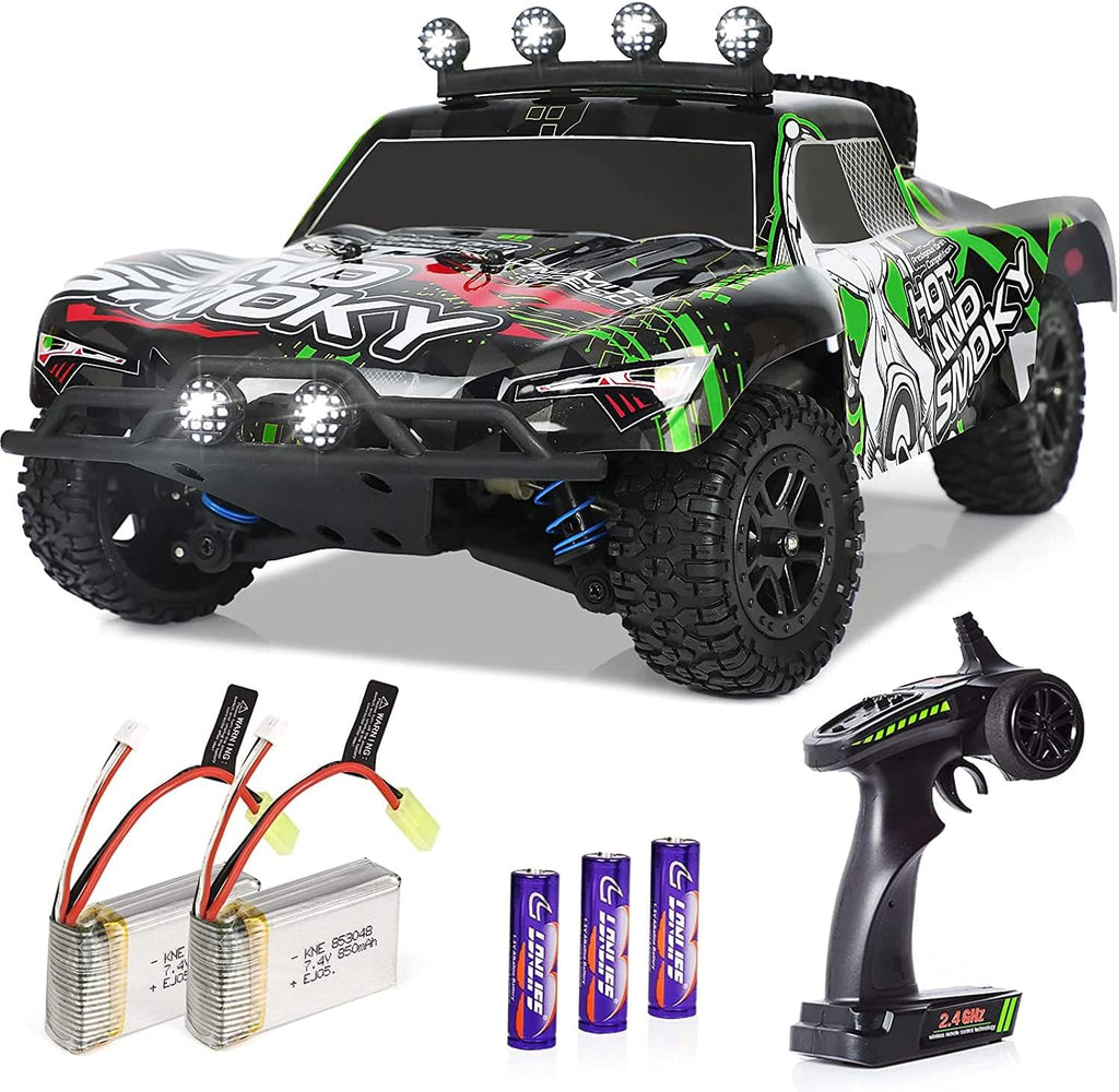 1:18 Scale Remote Control Truck 4WD Electric Toy Off-Road RC Monster Car with 2 Rechargeable Batteries Z28530
