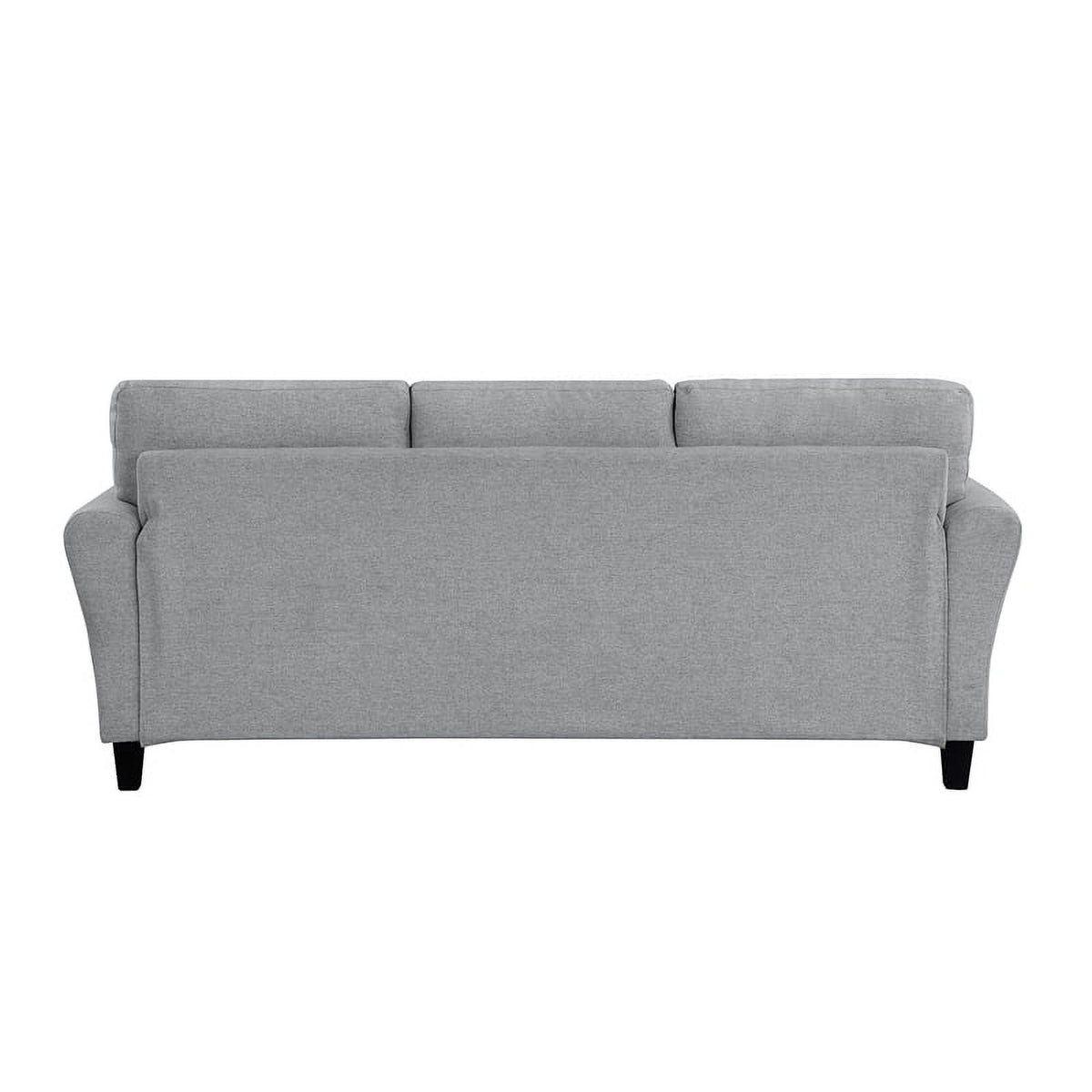 Textured Fabric 2-Piece Upholstered Sofa Set in Dark Gray I45987