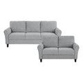 Textured Fabric 2-Piece Upholstered Sofa Set in Dark Gray I45987