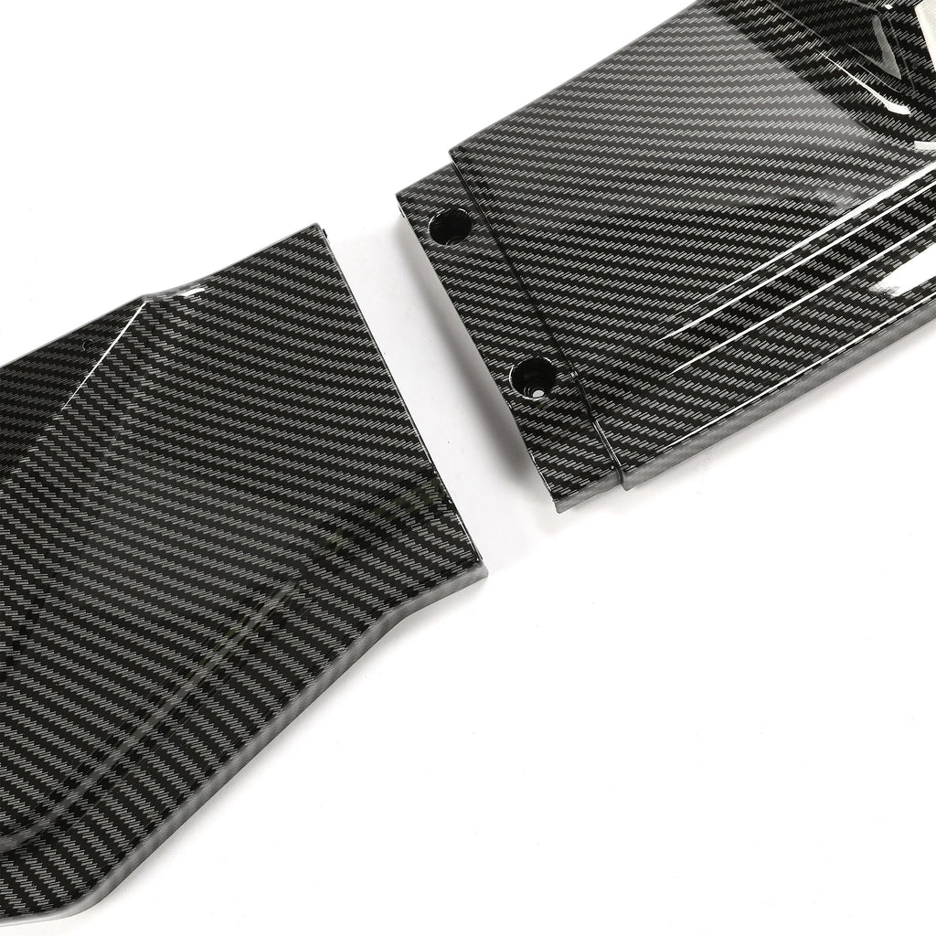 Carbon Fiber Printing Front Bumper Lower Lip Splitter Kit 3PCS D8060