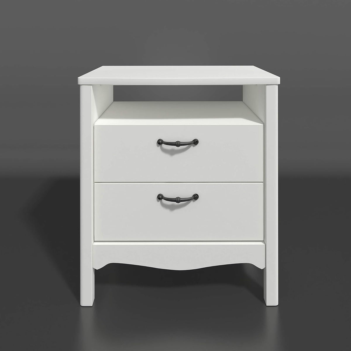 White 2 Drawer Nightstand A275