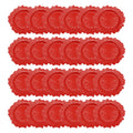 Red 24 Pcs Round Plastic Charger Plates W499