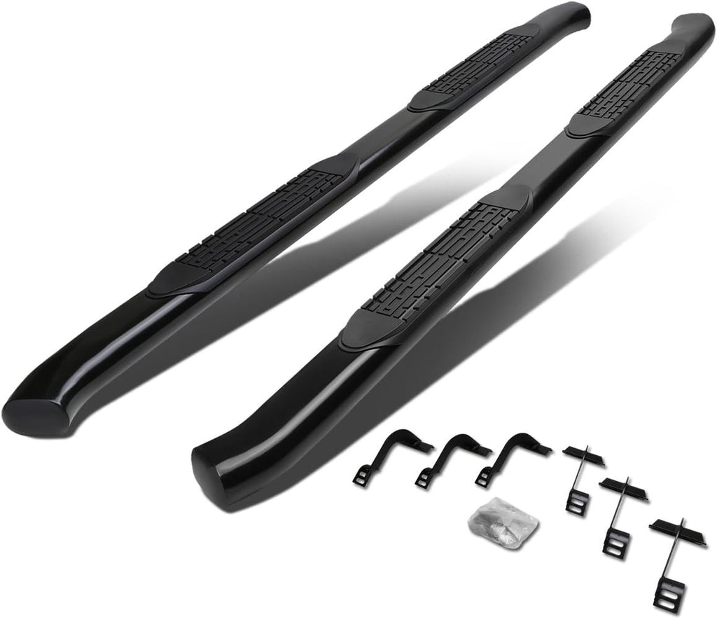 4 Inches Curved Side Step Nerf Bar Running Board, Stainless Steel, Black Powdercoated H485