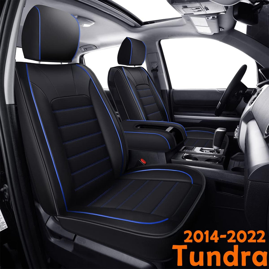 Black Front Faux Leather Seat Covers Q89671