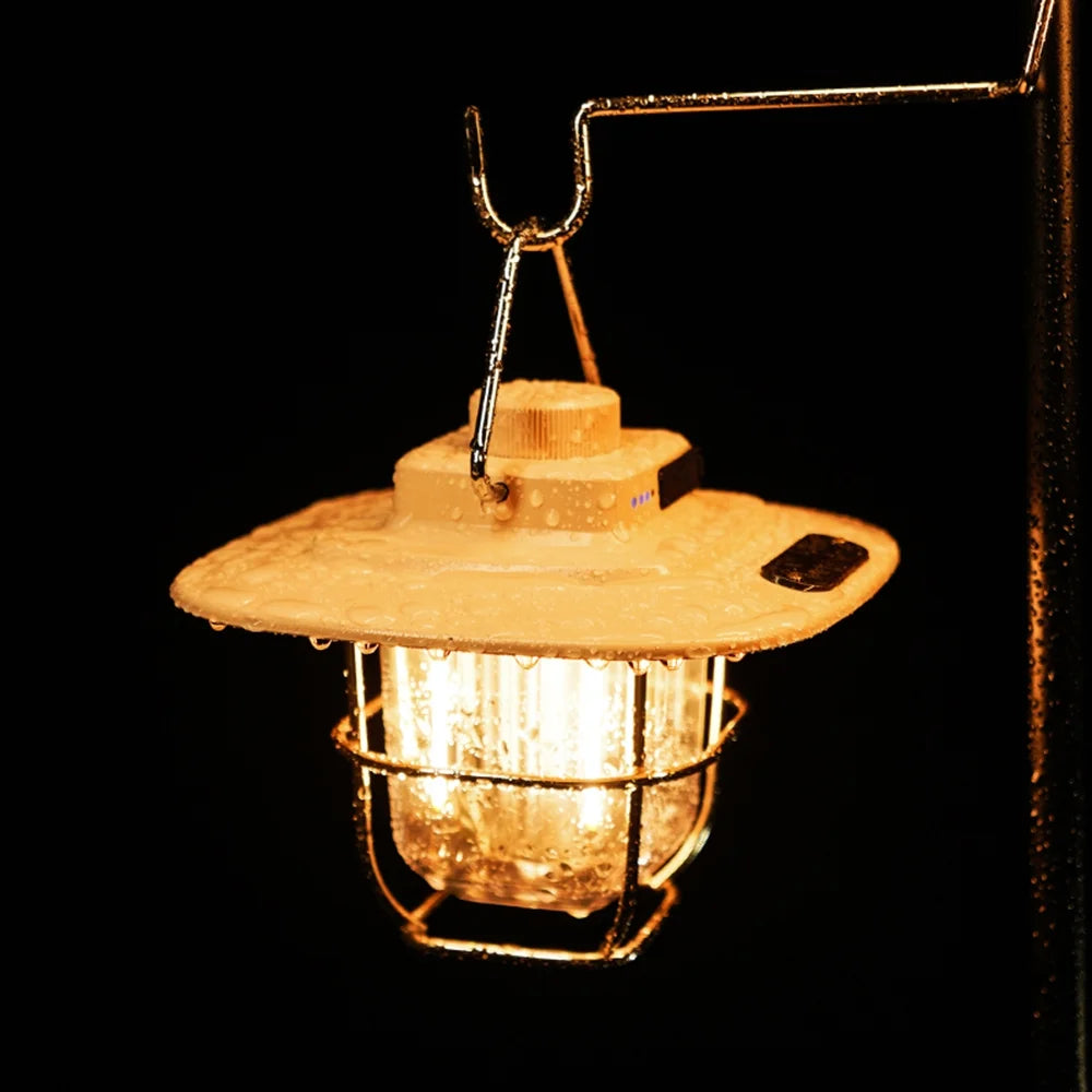 Vintage Camping Lantern with Type C Rechargeable O997