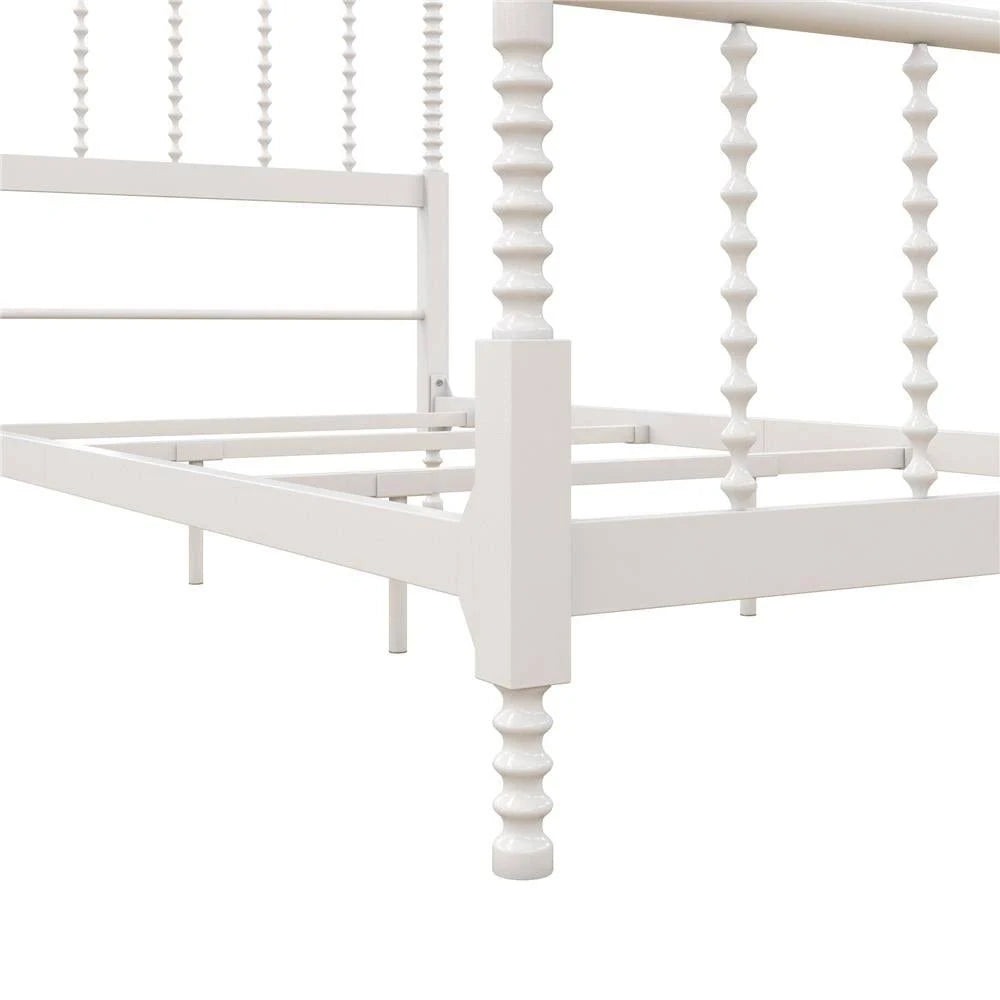 White Metal Canopy Bed Twin N8633