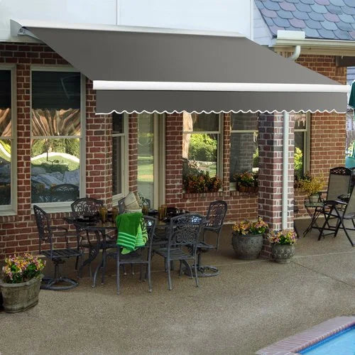 Motorized Retractable Awning with Hood Left Motor with Remote V401179