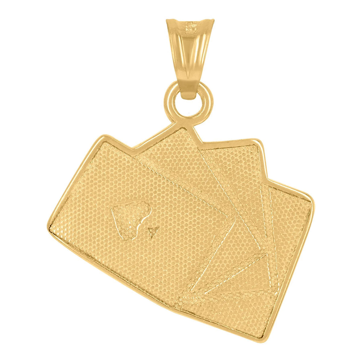 10k Two Tone Gold Mens Playing Cards Charm Pendant Necklace Z370