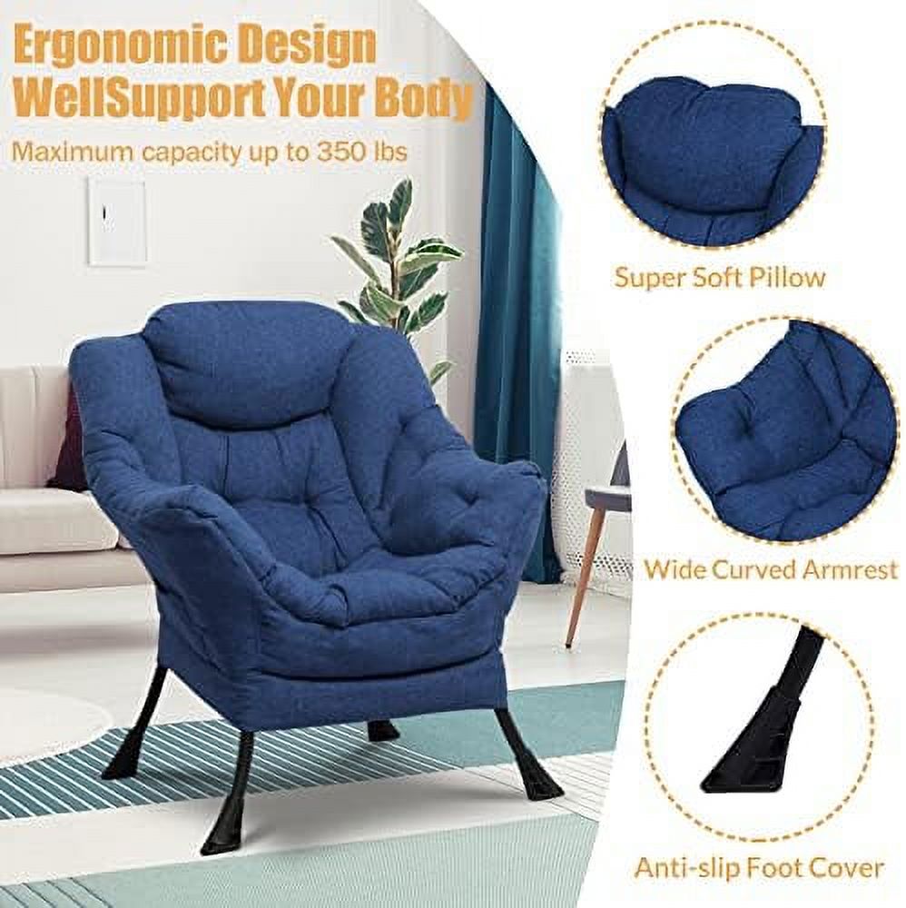 Velvet Fabric Single Sofa Chair with Side Pocket X6416