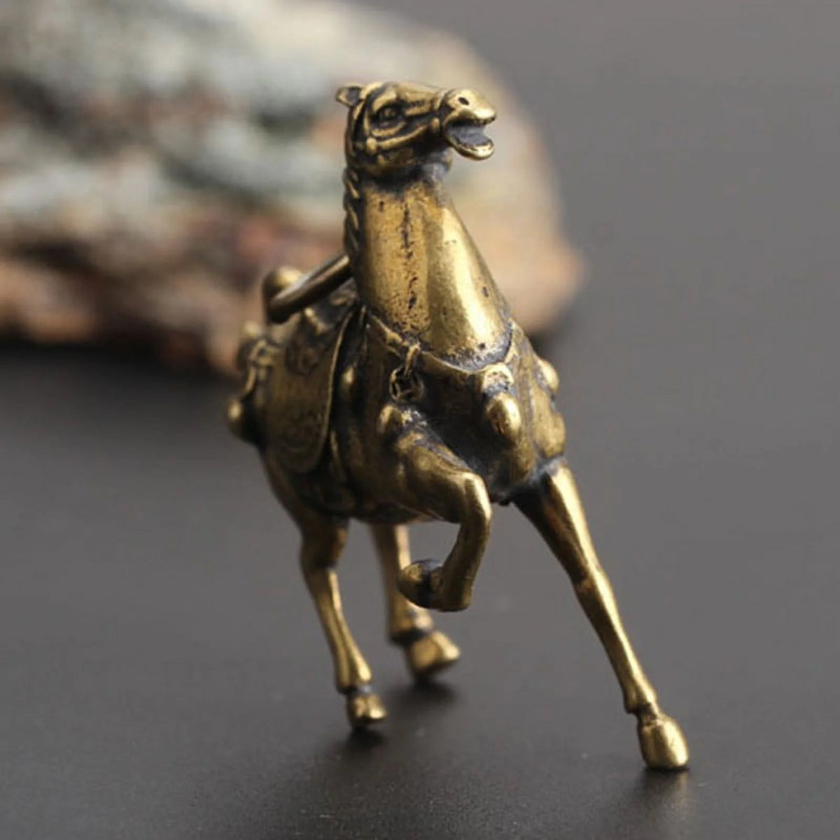 Solid Copper Race Horse Miniature Figurines Desk Decor Ornament Handmade Crafts X248411