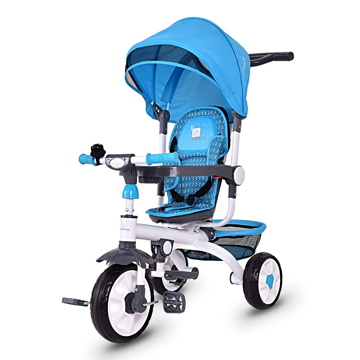 Blue 4 in 1 Tricycle with Parent Handle U916