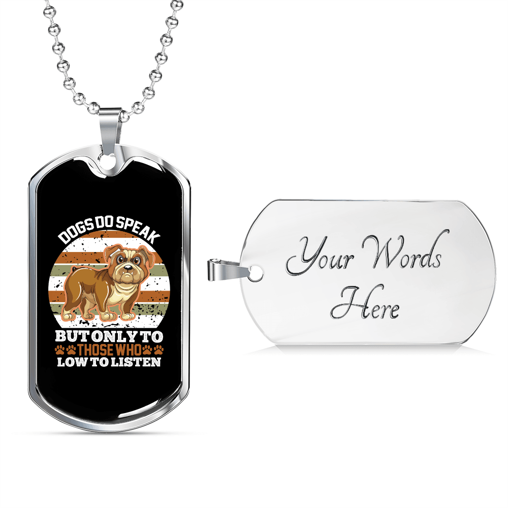 White Necklace Stainless Steel Dog Tag 24" Chain Y222748