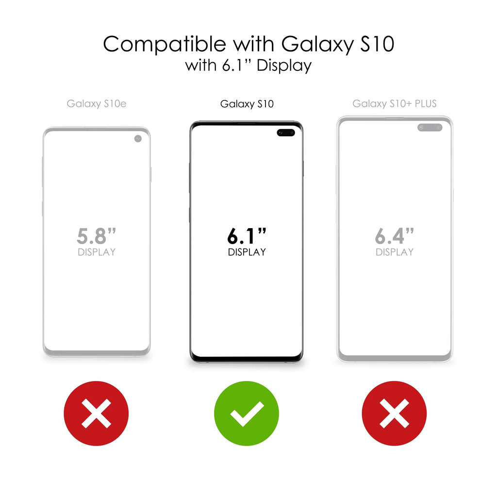 Clear Shockproof Hybrid Case for Samsung Galaxy S10 with Tempered Glass Screen Protector O2289