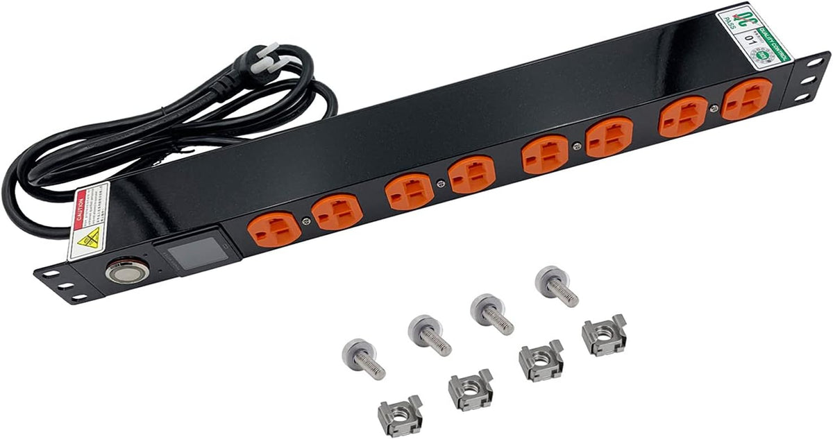 19 Inch 1U 8-Outlet 16A Rackmount Metered PDU Power Strip T194