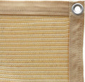 90% Shade Fabric Sun Shade Cloth Taped Edge with Grommets 12’ x 20’, Wheat J63702