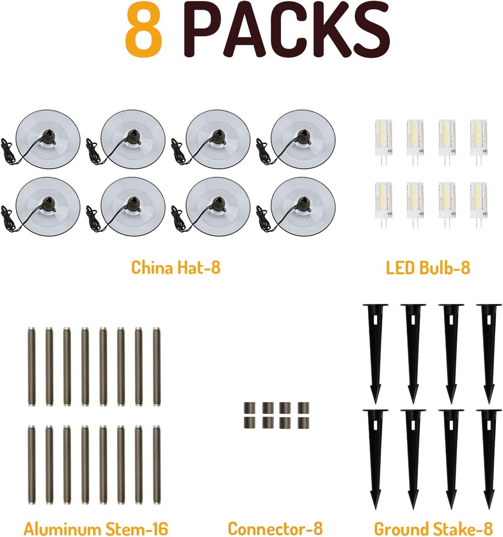 Bronze Cast-Aluminum Outdoor Path Light 8PK O828