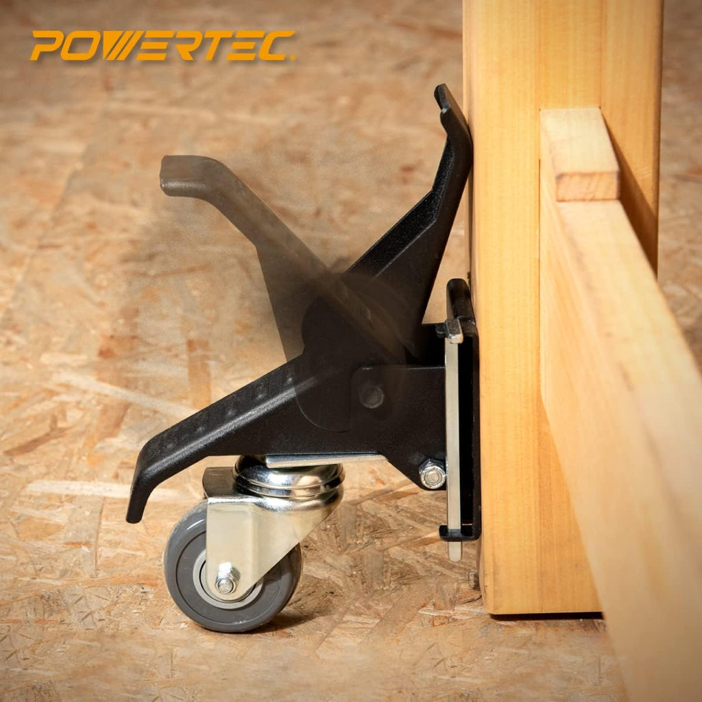 Black Workbench Casters with Quick-Release Plates, Pack of 2 U491