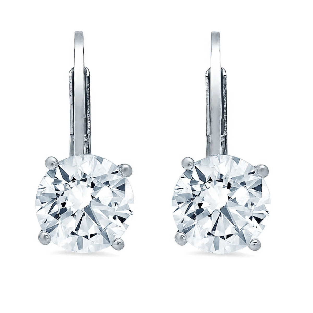 14k White Gold Simulated Diamond Drop Earrings S1410