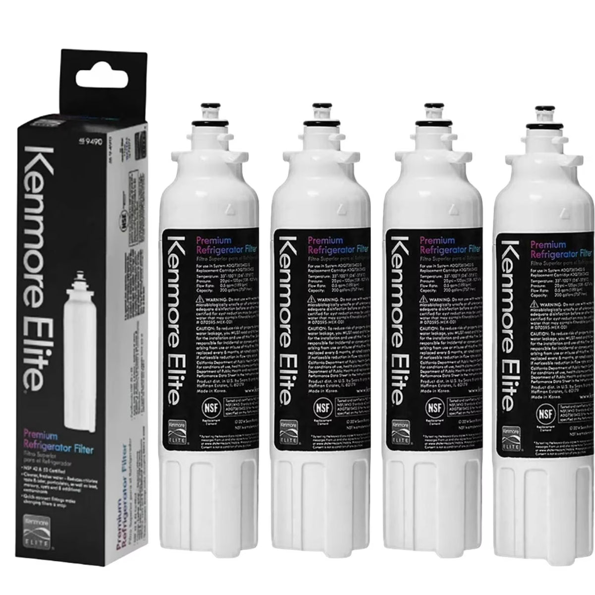 4 Pack Refrigerator Water Filter X341875